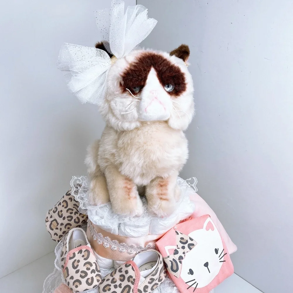 Kitten Girl Diaper Cake, Baby shower gift